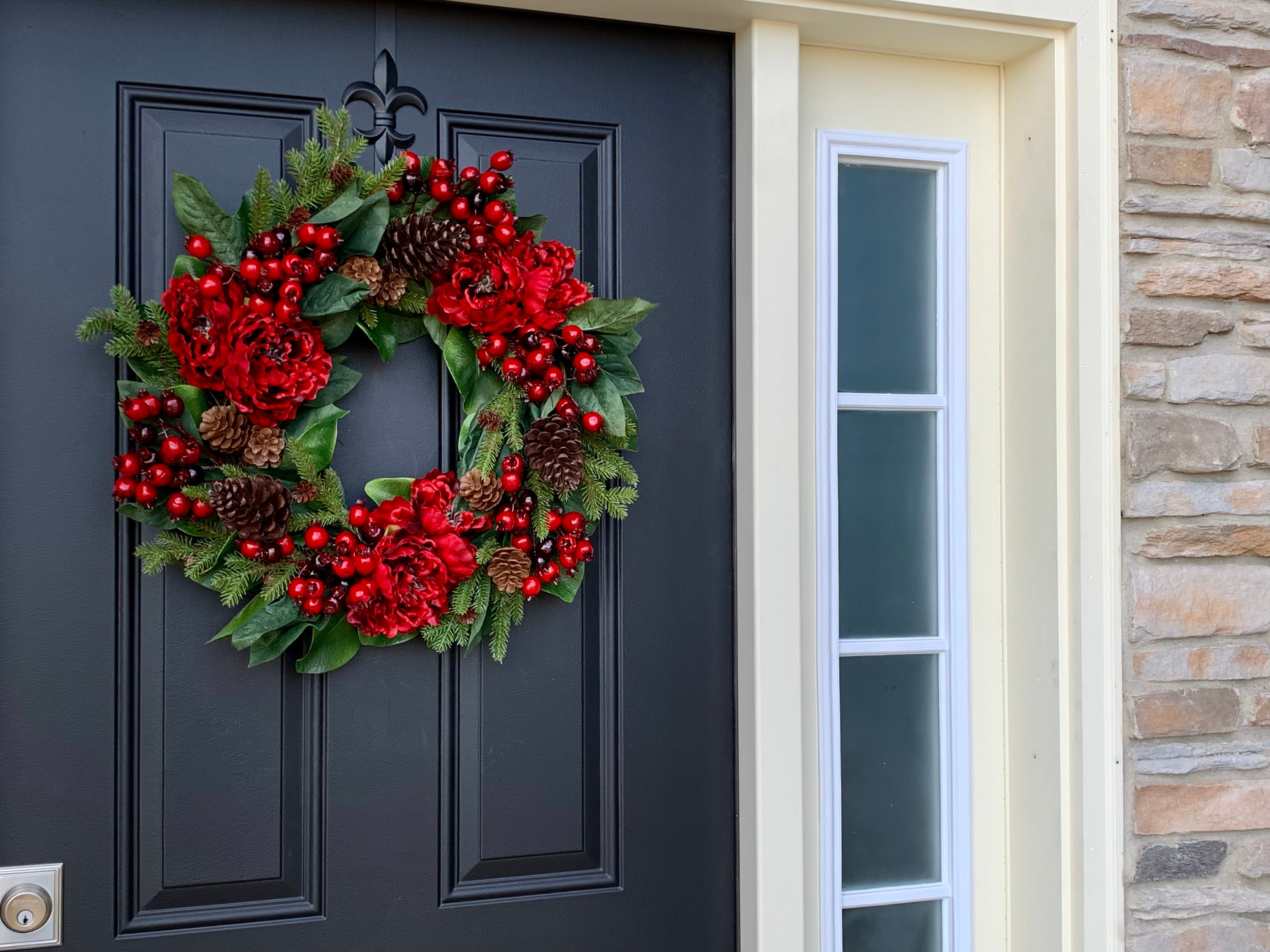 The Spirit of Christmas Wreath with Peonies