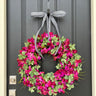 Magenta Tulip Wreath with Mint Leaves - TwoInspireYou