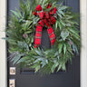 Large Pine Wreath with Bow for Winter 