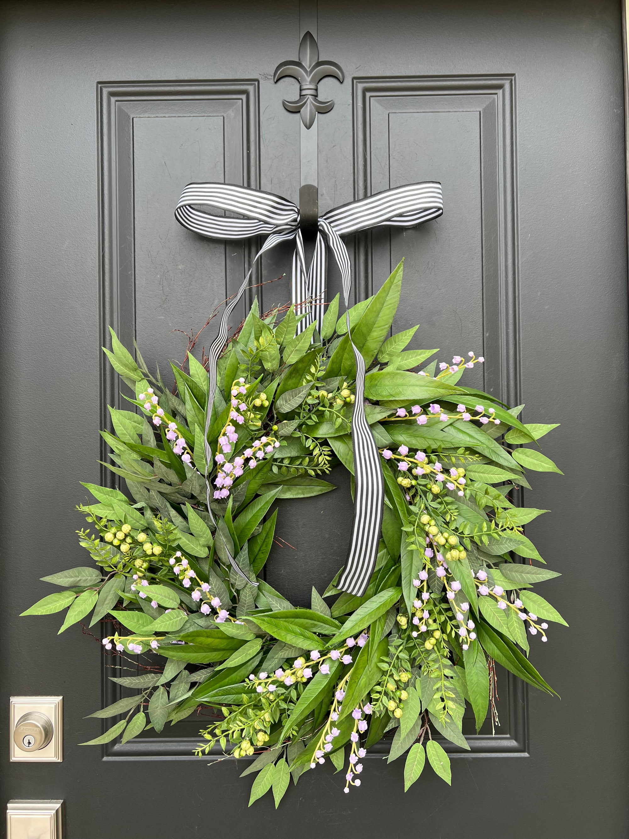 Lavender Lily of the Valley Wreath, Spring Wreaths for Front Door, Easter Decor