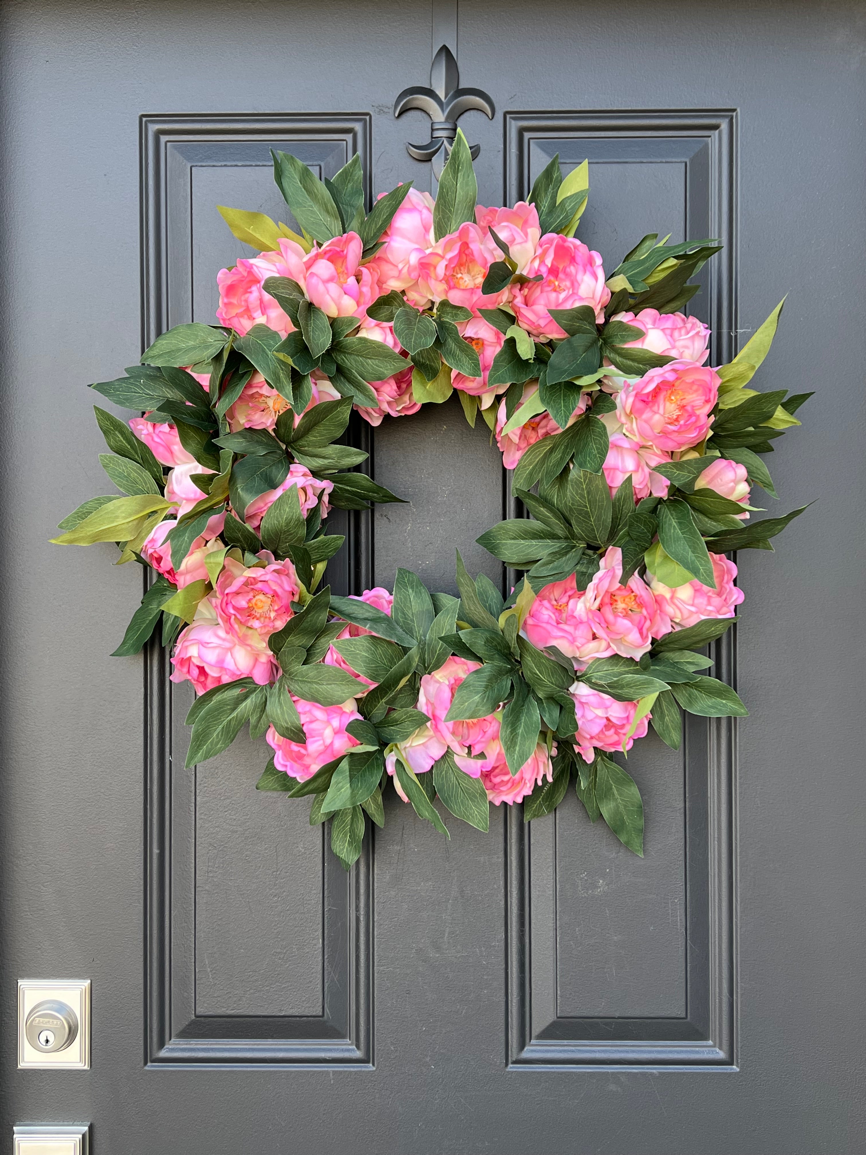 Pink Garden Peony Wreath