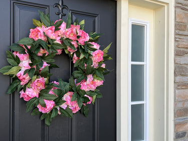 Pink Garden Peony Wreath - TwoInspireYou