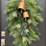 Winter Pine Swag with Bells for Front Door