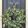 Spring Eucalyptus Wreath with White Flowers - TwoInspireYou
