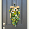 Sunflower and Blueberry Teardrop Wreath - TwoInspireYou