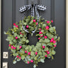 Spring Eucalyptus Wreath with Fuchsia Ranunculus - TwoInspireYou