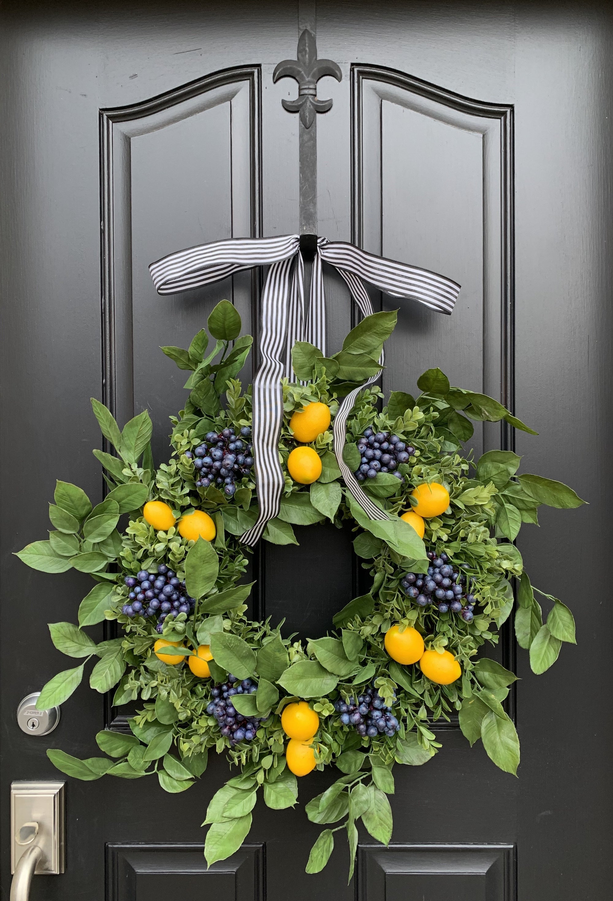 Lemon, Blueberry and Boxwood Wreath
