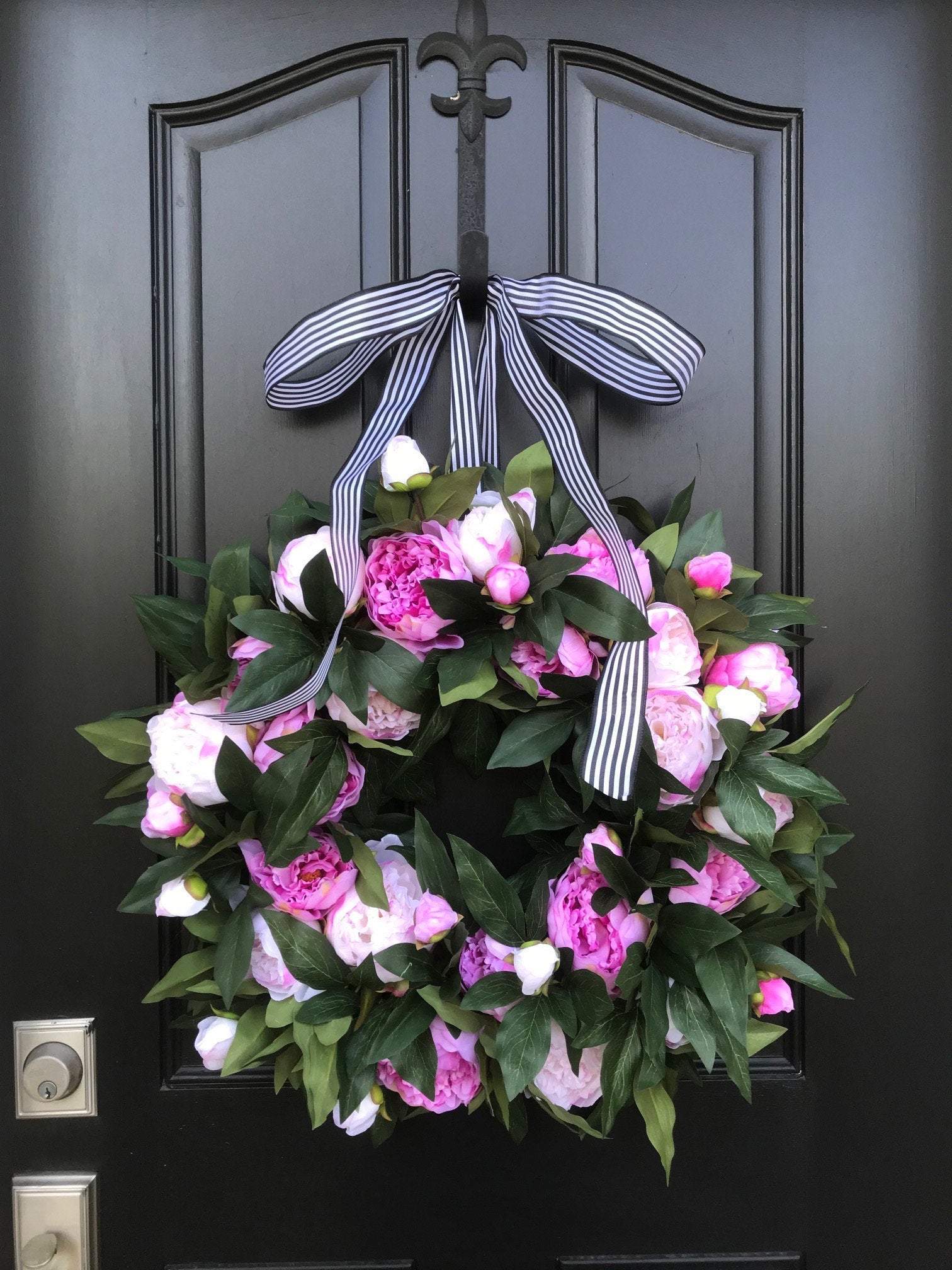 Mixed Pink Peony Wreath