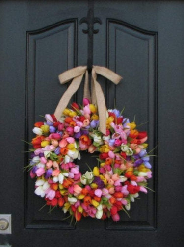 Rainbow Tulip Wreath 