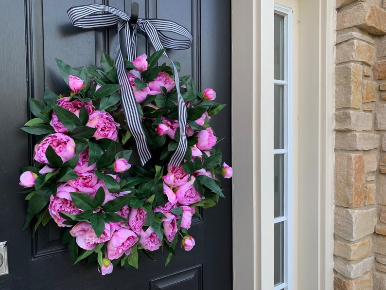 Summer Pink Peony Wreath