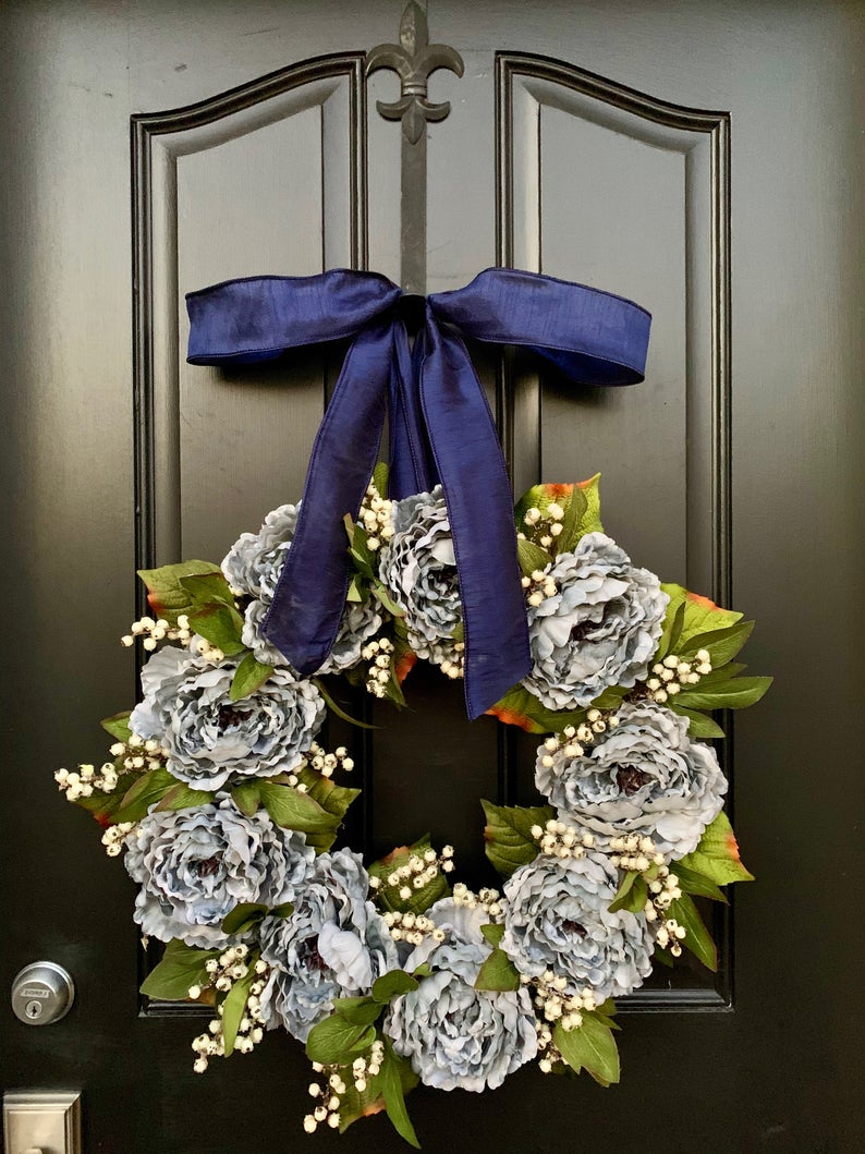 Winter Silver and Blue Wreath 