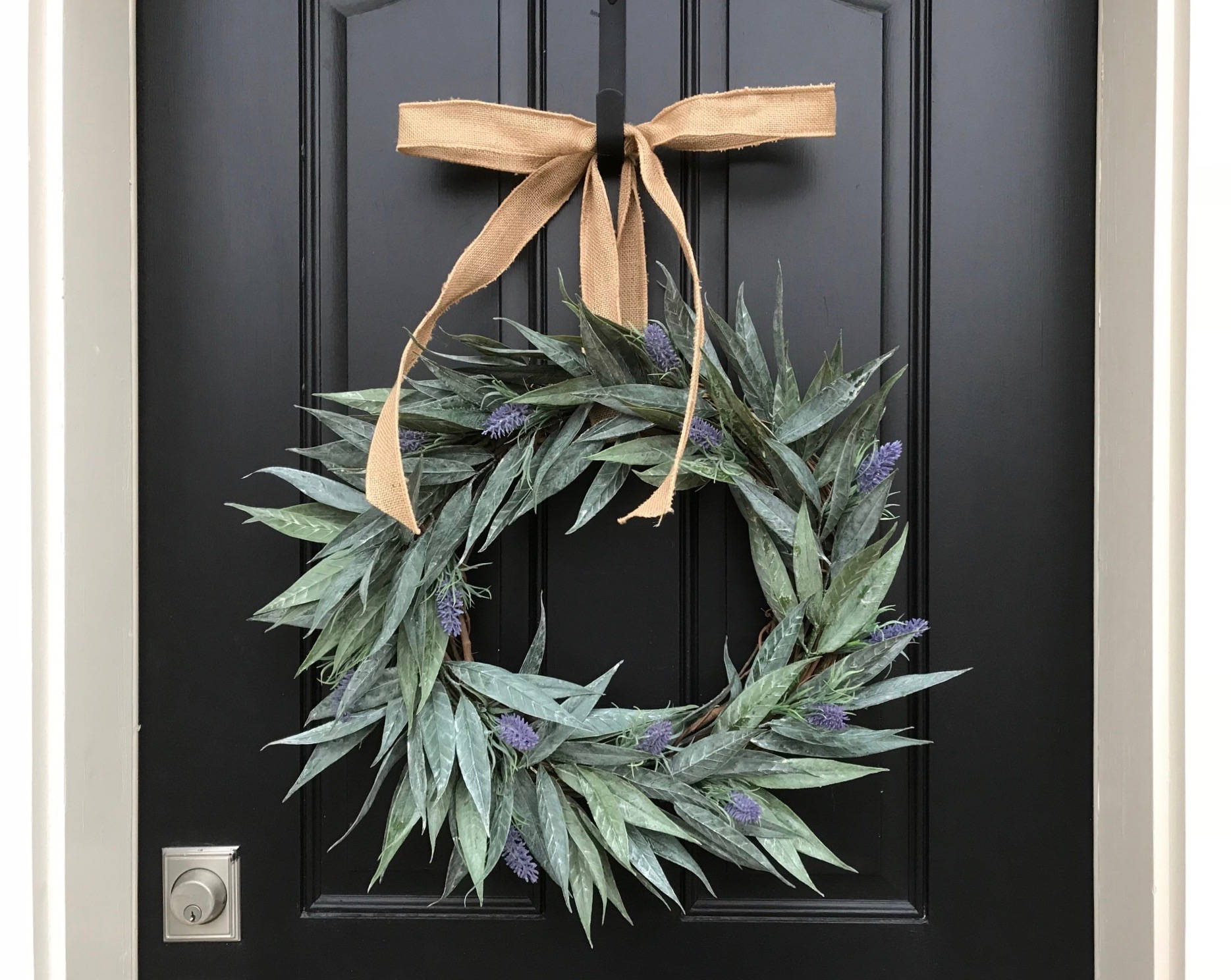 Modern Bay Leaf and Lavender Wreath - TwoInspireYou