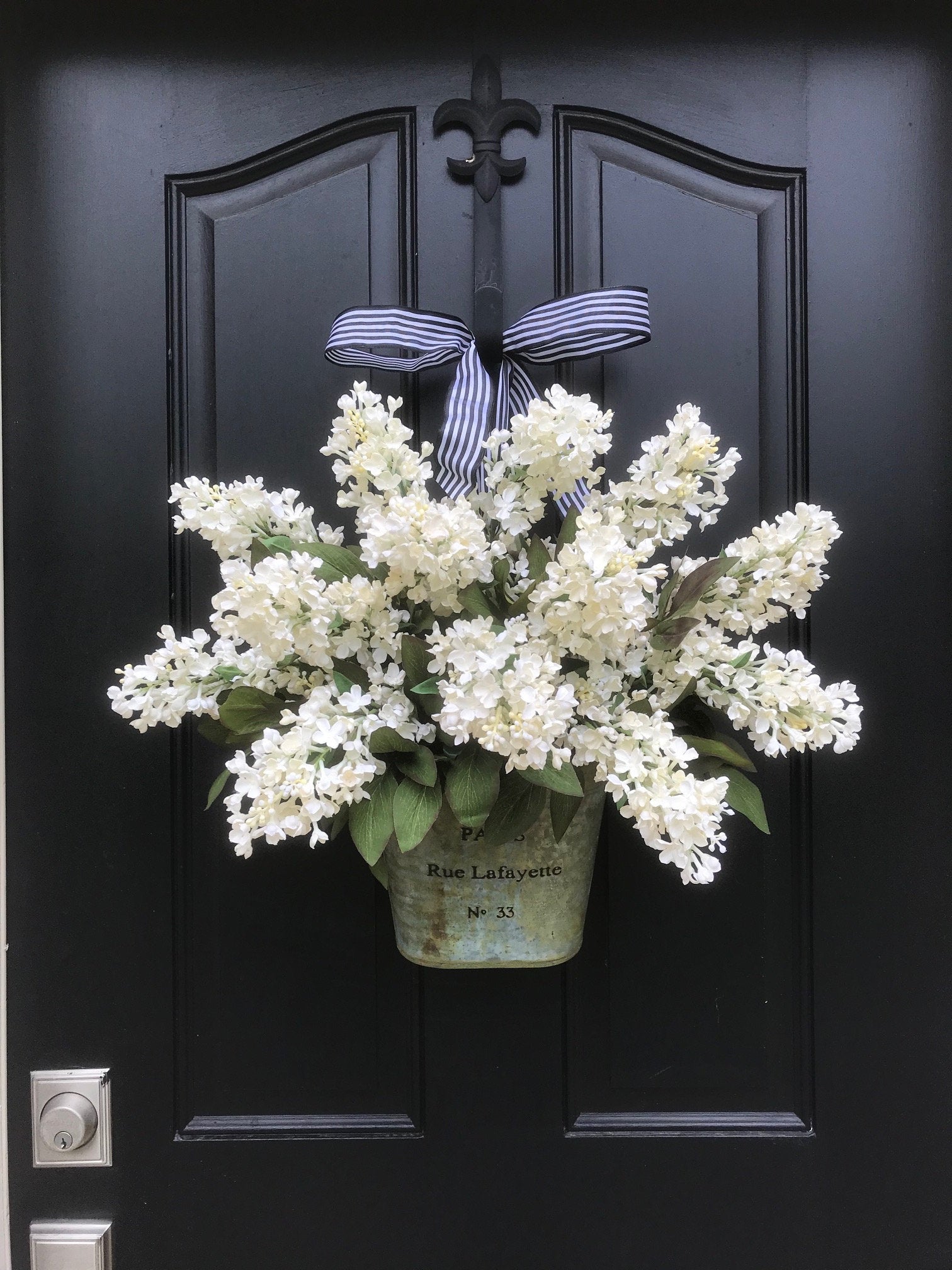 Lilac Bucket Wreath for Spring