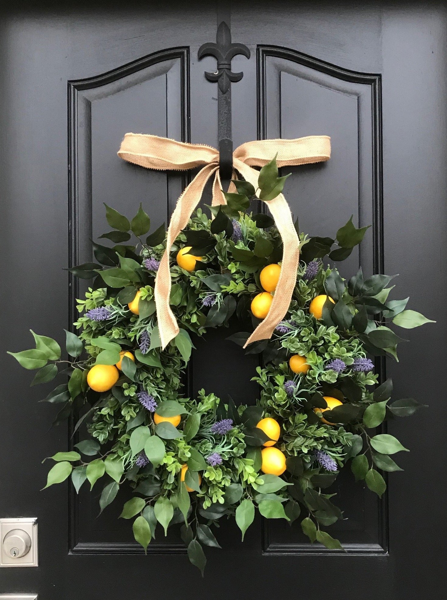Lemon and Lavender with Boxwood Wreath