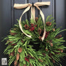 Pine, Pinecone and Red berry winter wreath