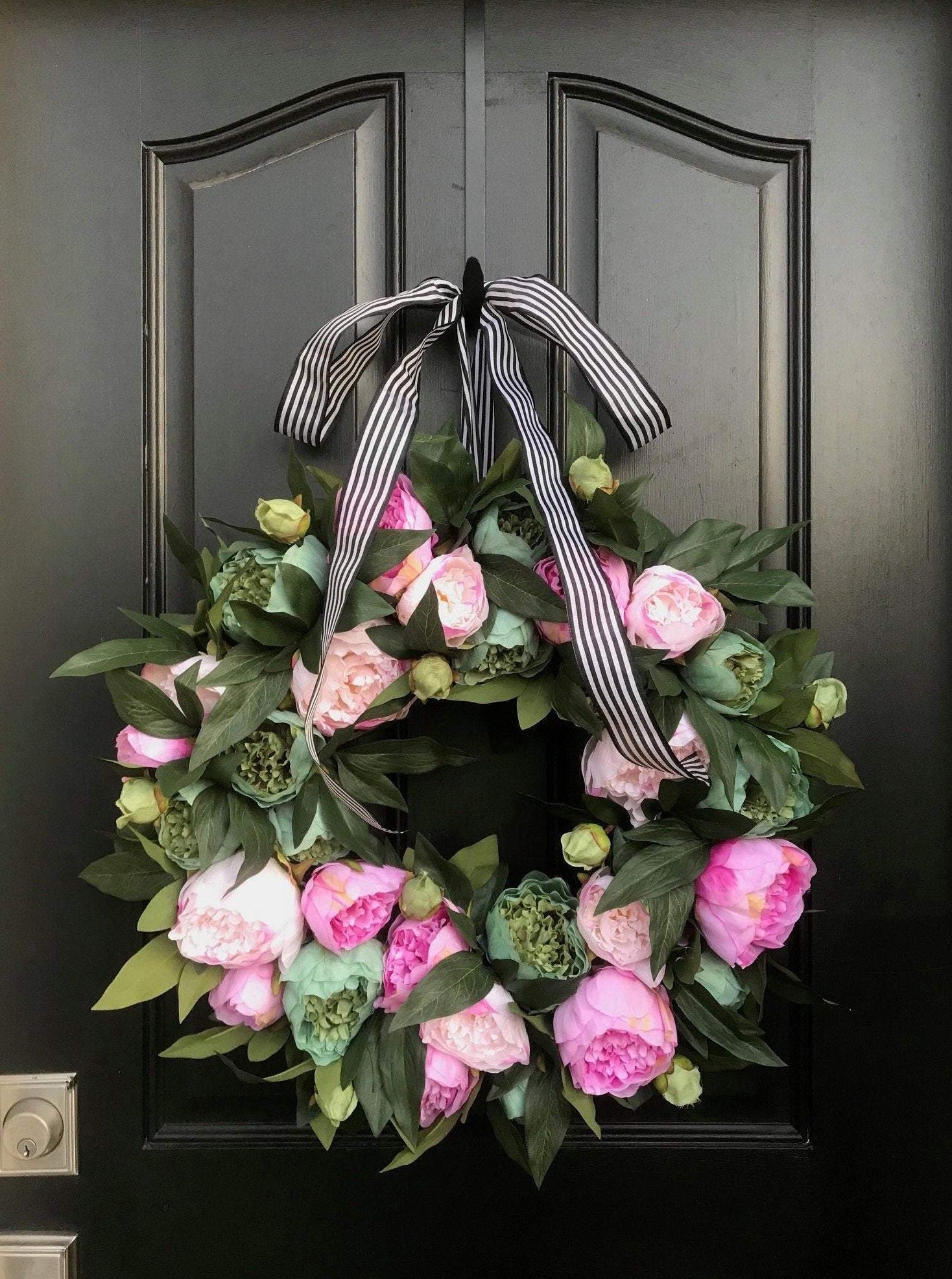 Modern Peony Wreath