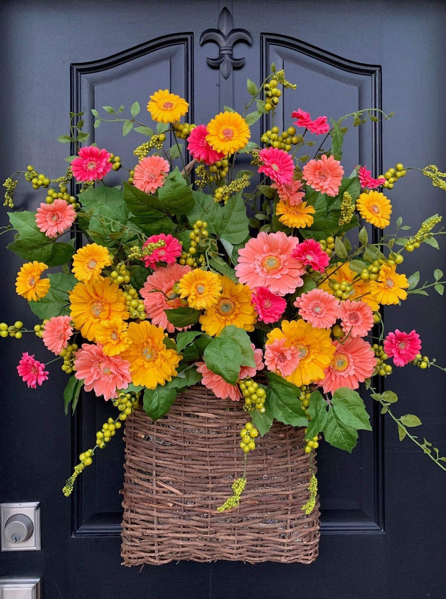 Gerber Daisy Basket Wreath