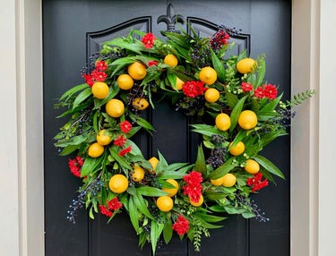 Southern Wreaths, Lemon Wreaths, Lemon Decor, Blueberry Decor, Bay Leaf Wreaths - TwoInspireYou
