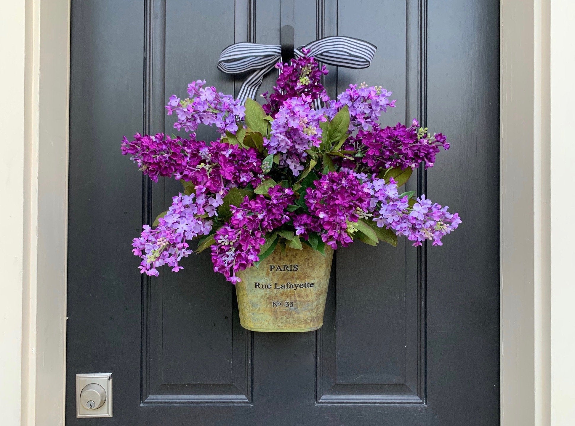 Lilac Wreaths, Purple Lilac Flowers, Spring Flowers, Summer Bouquet, Spring Wall Pocket, Lilac Bucket, Artificial Lilac Wreaths - TwoInspireYou