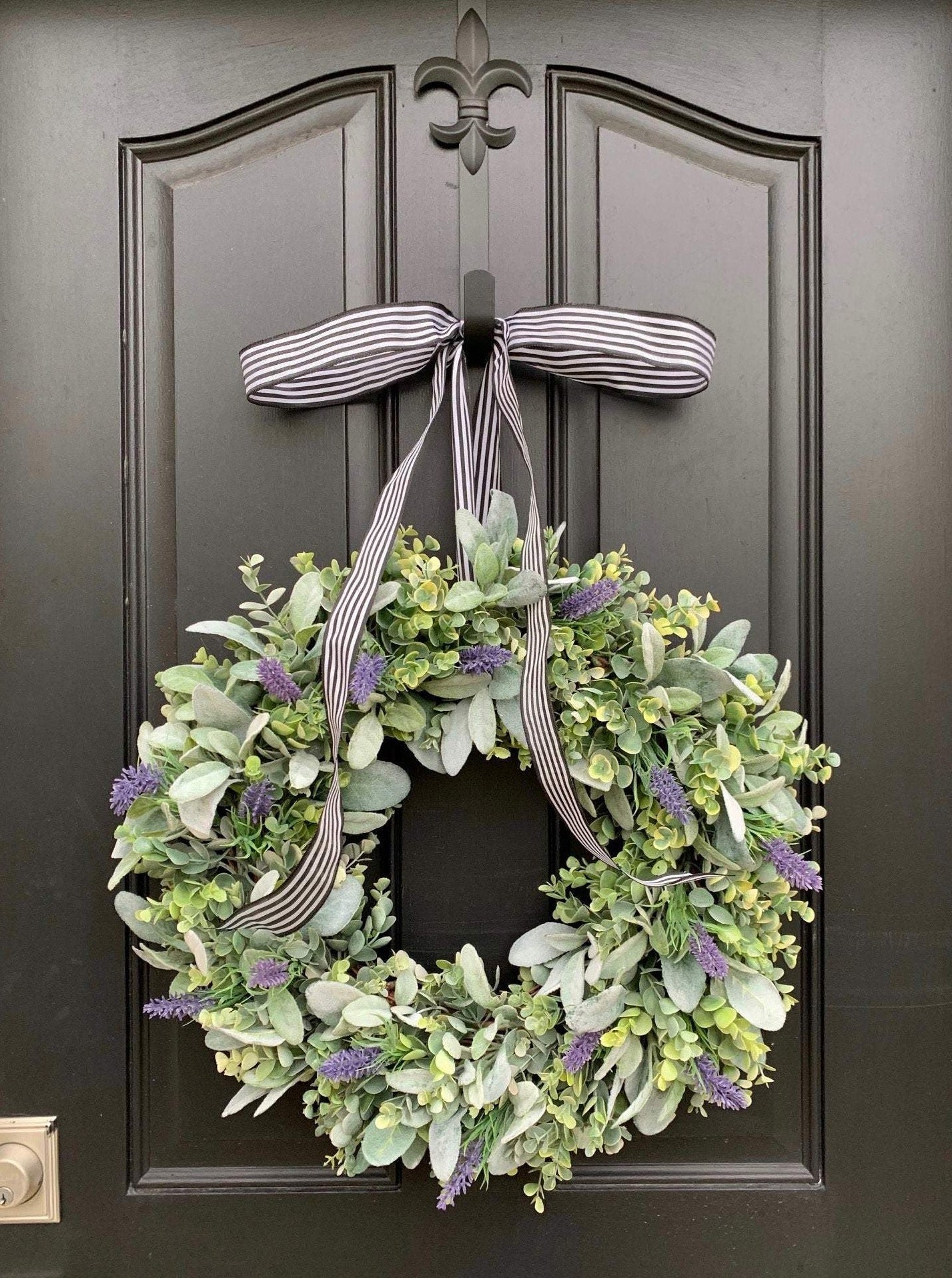 Lambs Ear, Lavender, Eucalyptus Wreath