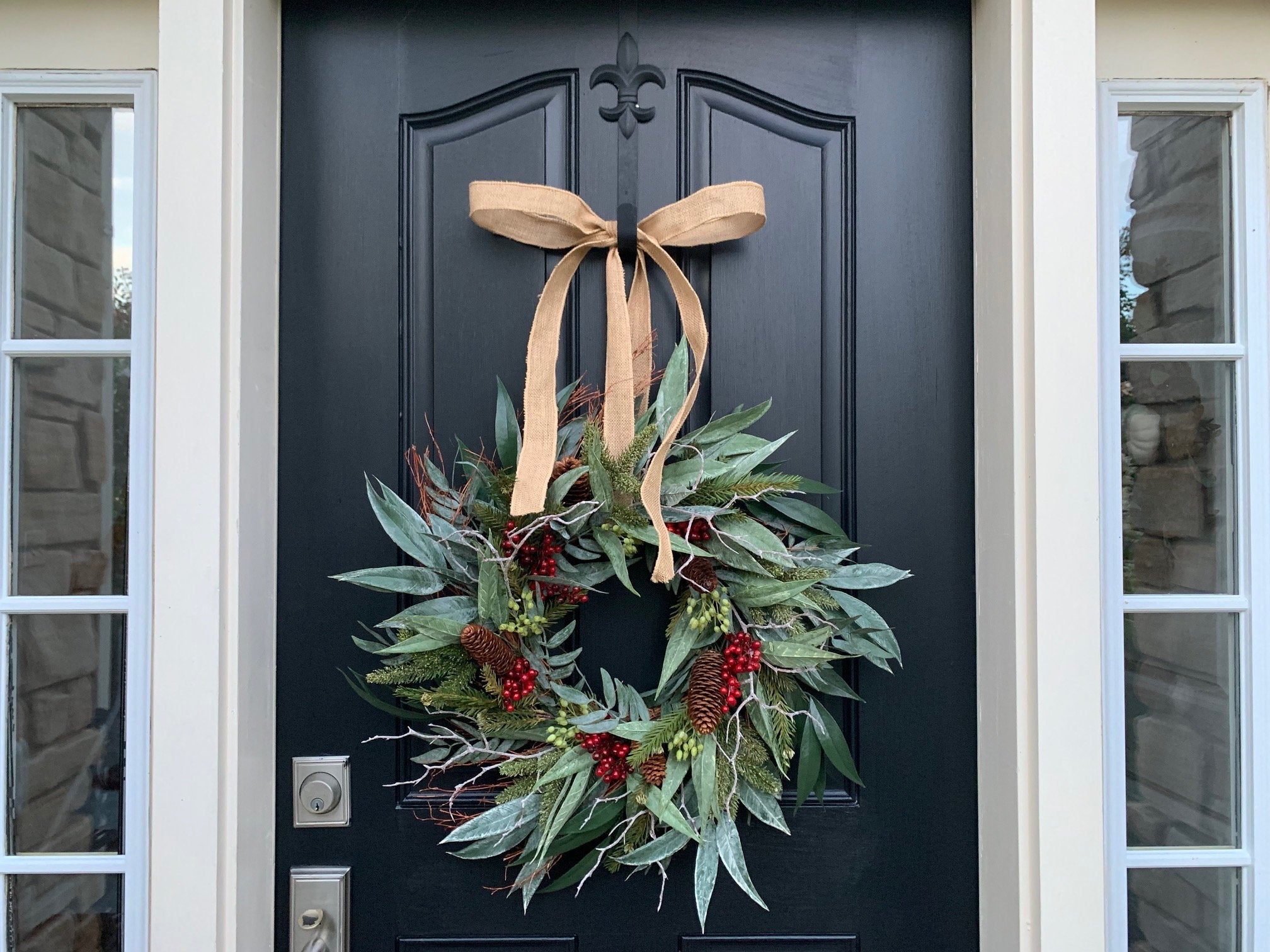 Farmhouse Christmas Wreath - TwoInspireYou