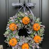 Fall Lamb's Ear and Pumpkin Wreath