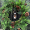 Large Winter Wreath with Lantern for Front Door