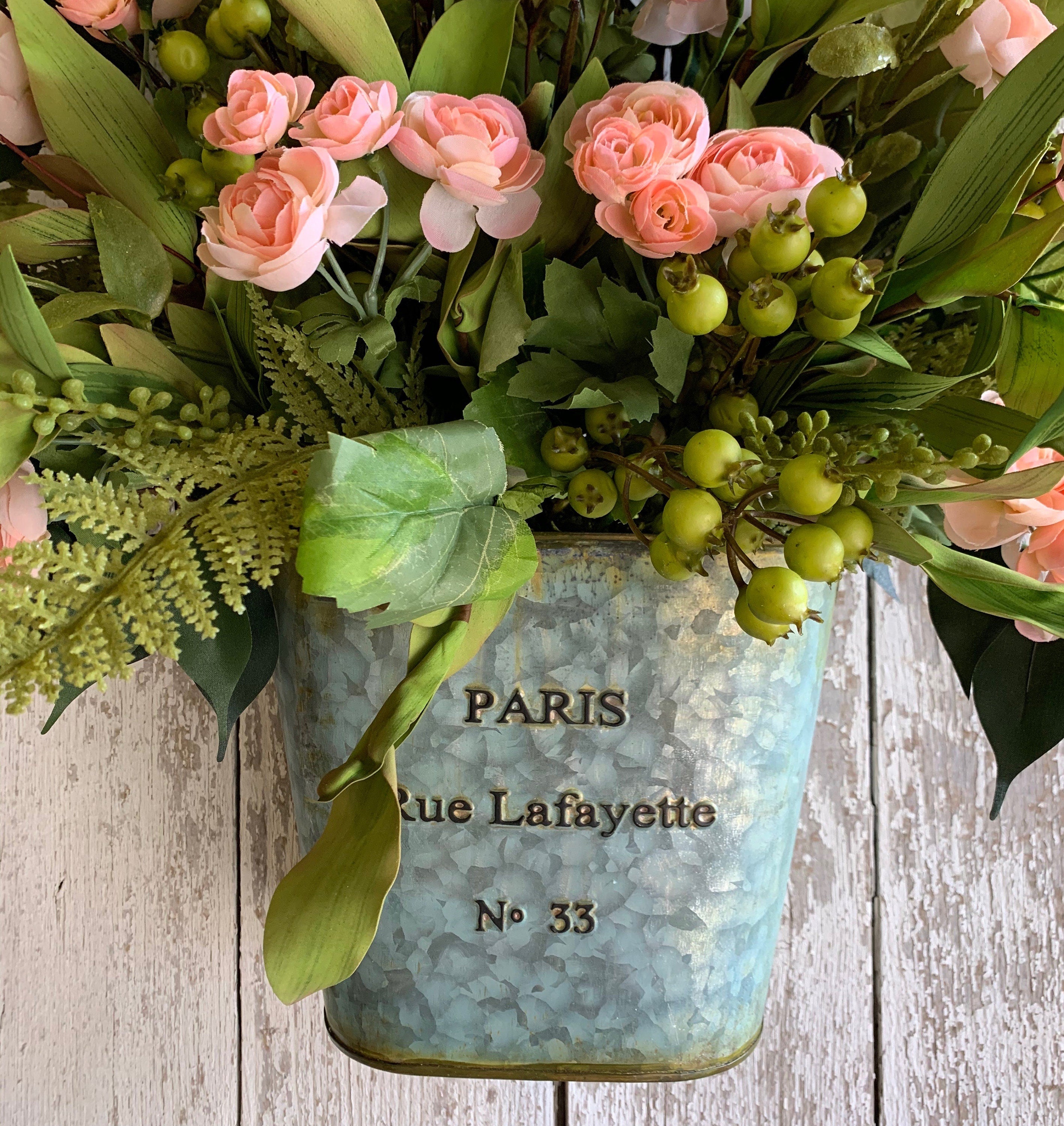 Spring Paris Bucket with Ranunculus