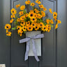 Yellow Black Eyed Susan Flower Bucket Wreath