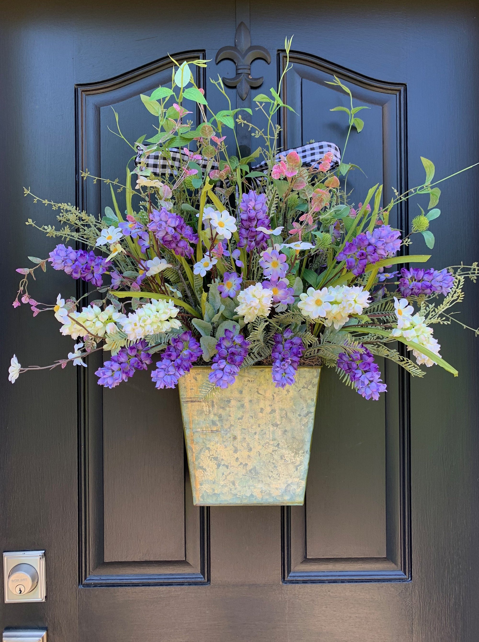 Hyacinth flower bucket wreath