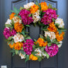 Gold and Magenta Flower Wreath