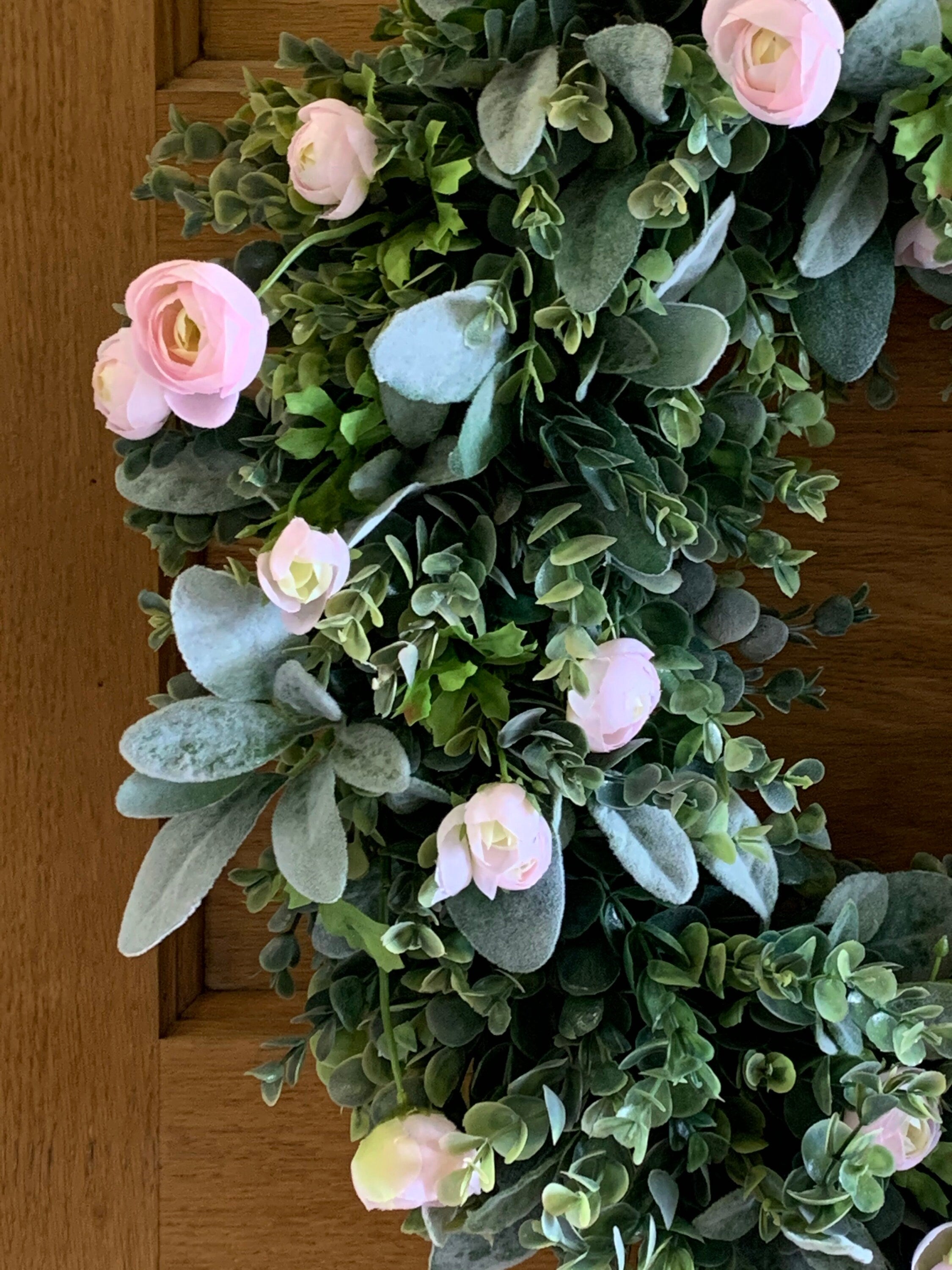 Spring Ranunculus Wreath with Eucalyptus