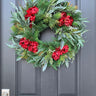 Christmas Red Peony and Pine Wreath - TwoInspireYou