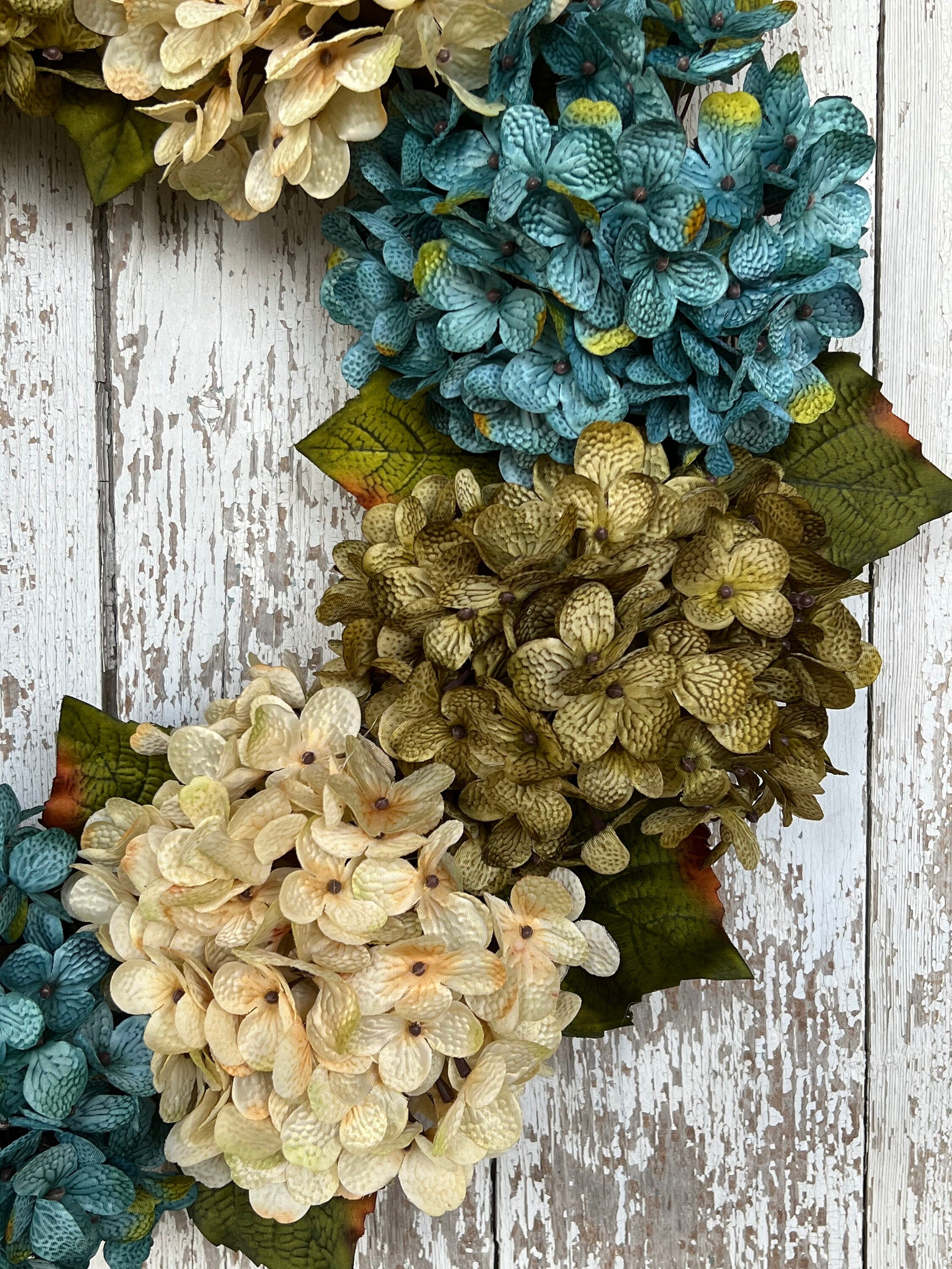 Spring Sky Coastal Hydrangea Wreath