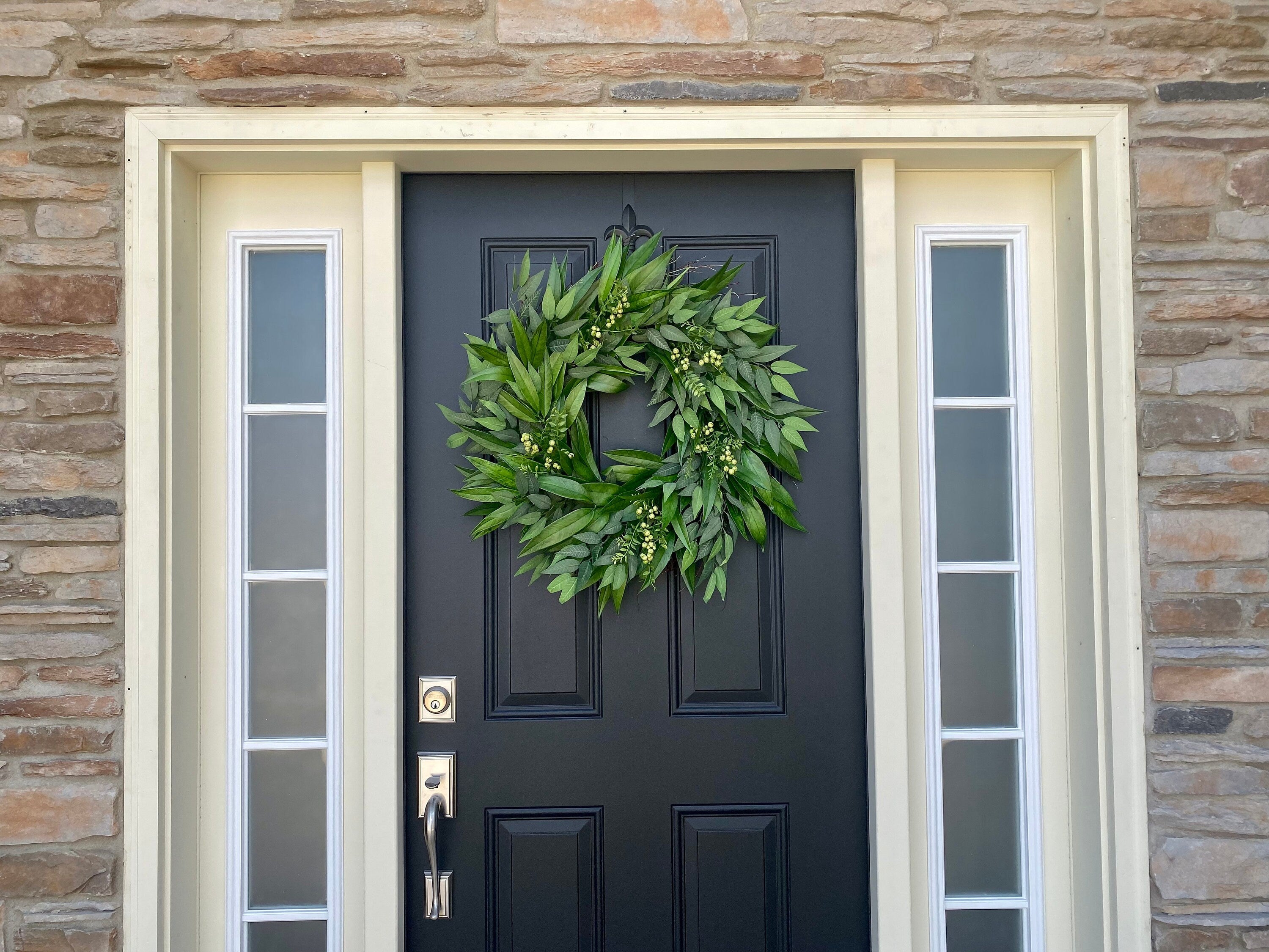 Year Round Forest Green Willow and Bay Leaf Wreath