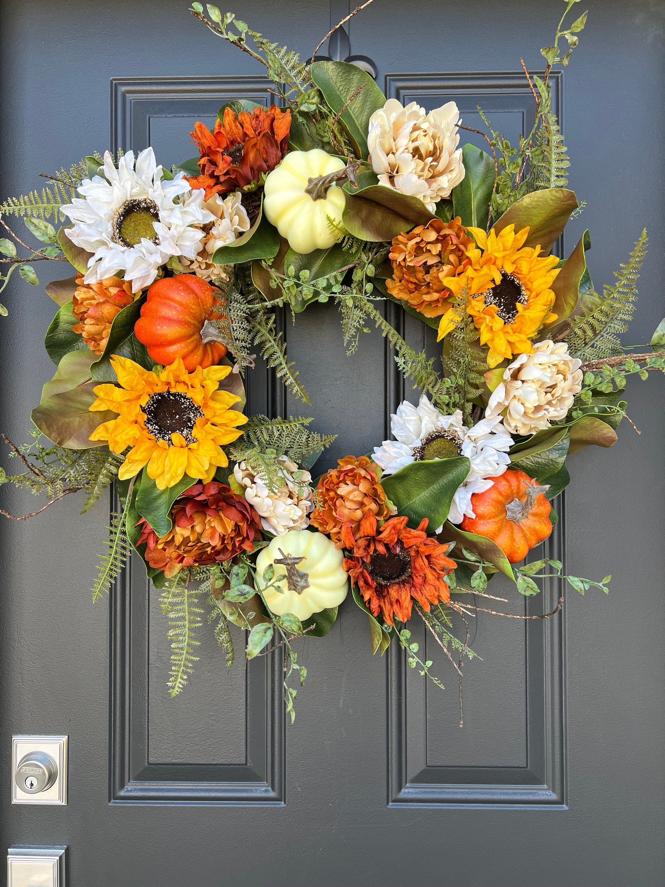 Sunflower and Pumpkins Autumn Wreath