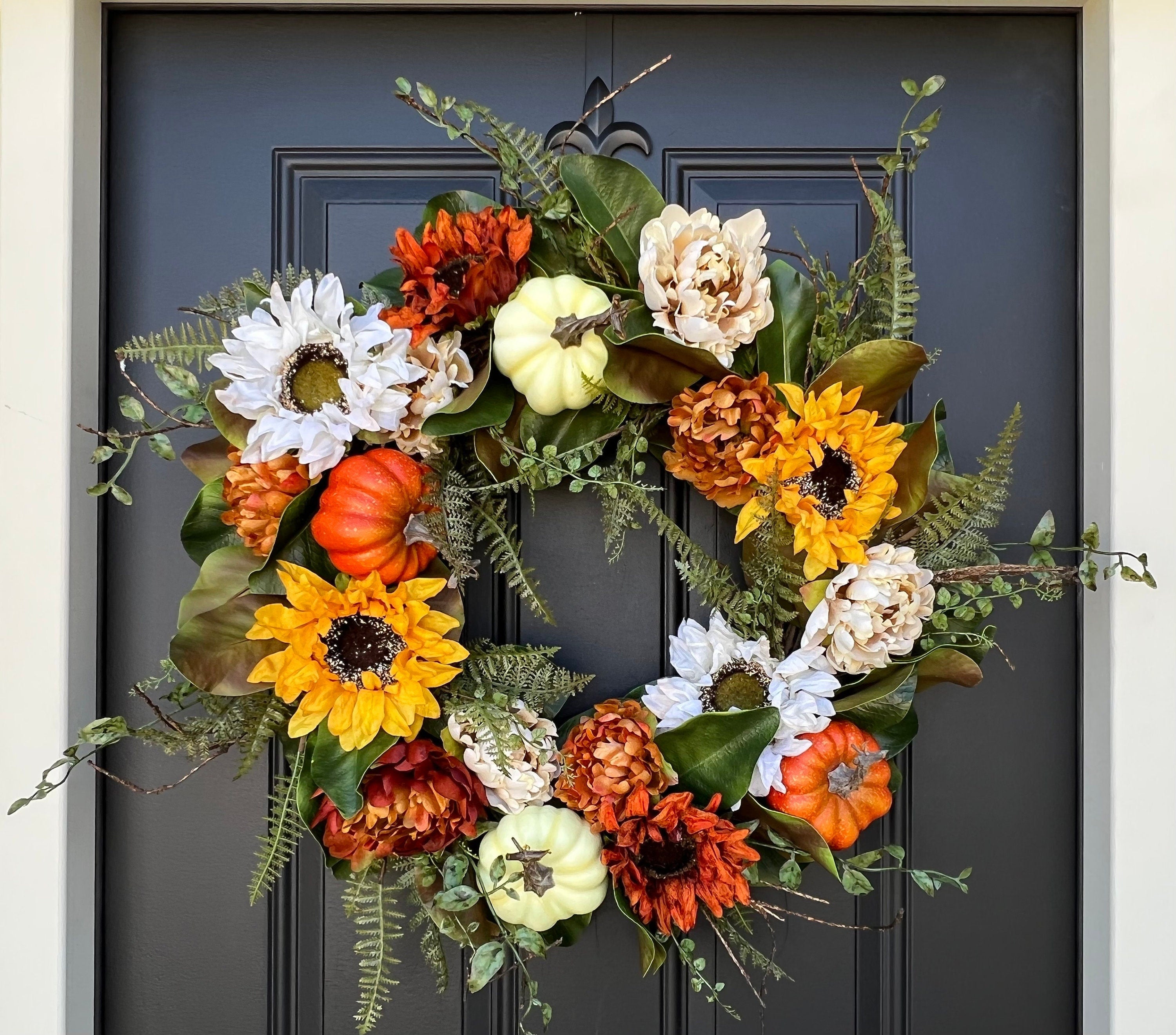 Sunflower and Pumpkins Autumn Wreath