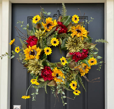 Harvest Sunrise Sunflower Wreath - TwoInspireYou