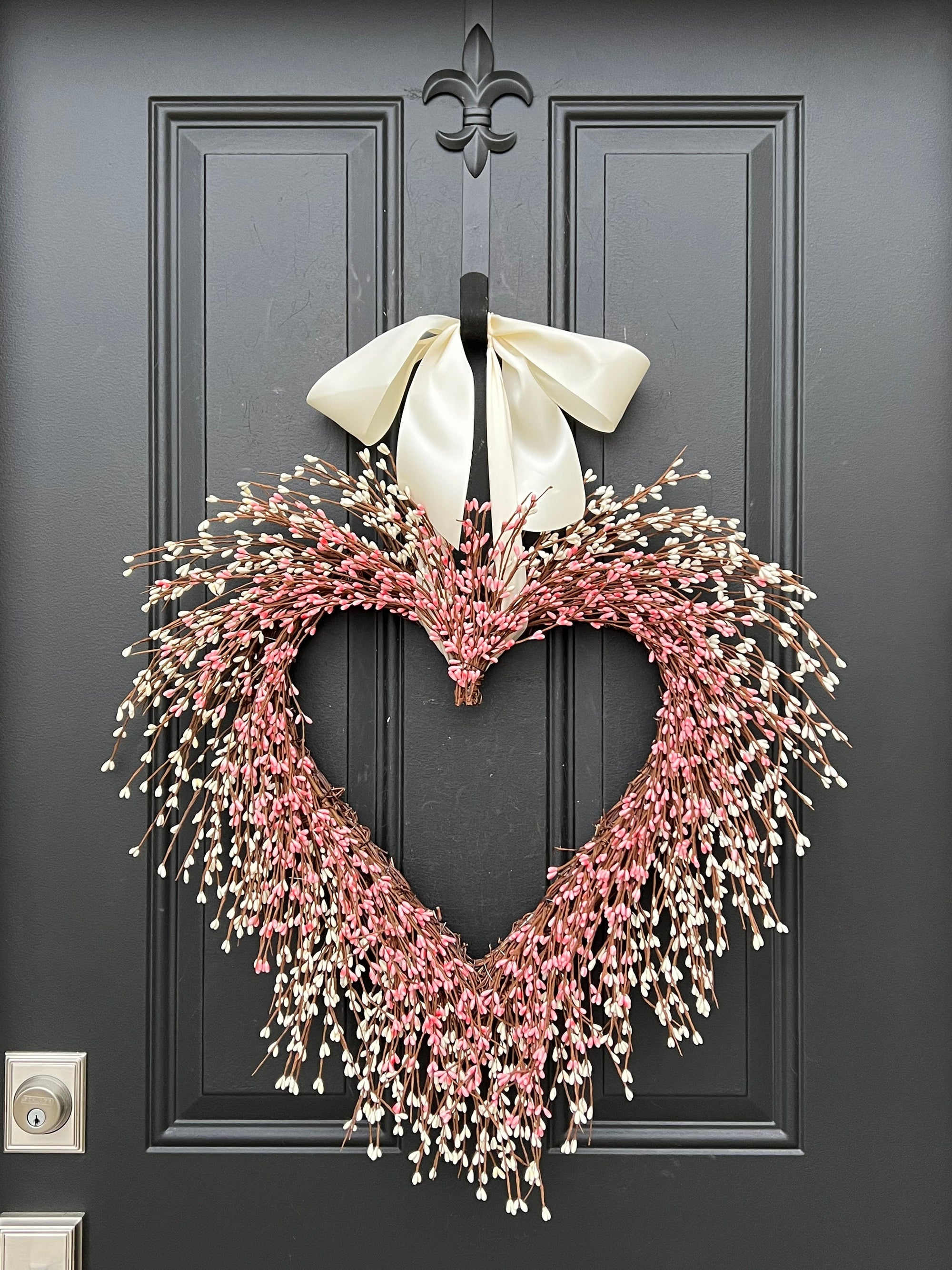 Valentine's Day Pink Berry Heart Wreath for Friendship
