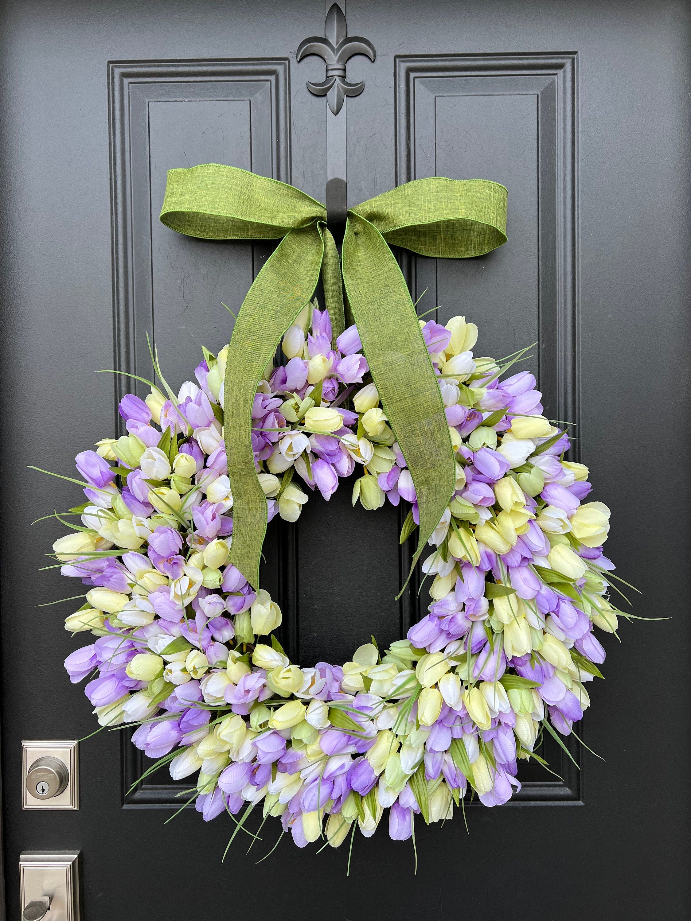 Purple Meadow Tulip Wreath for Spring