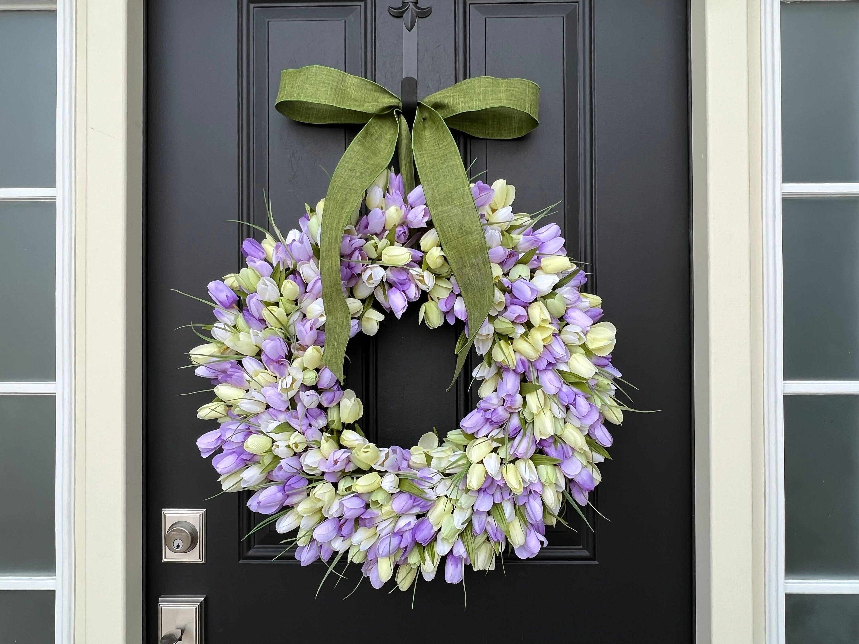 Purple Meadow Tulip Wreath for Spring