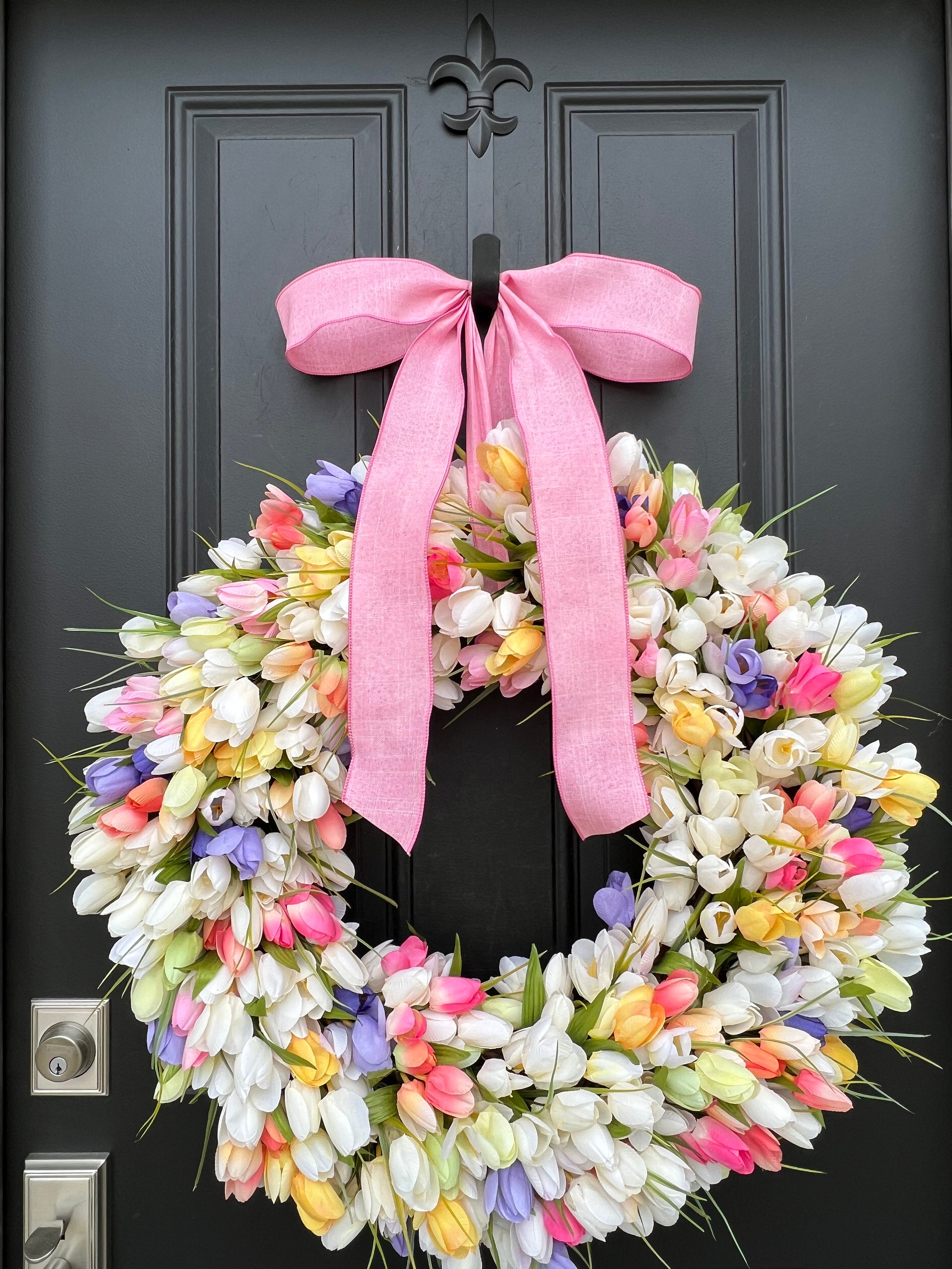 Pastel and Cream Tulip Wreath