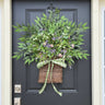 Purple Wildflower & Greenery Basket Wreath - TwoInspireYou