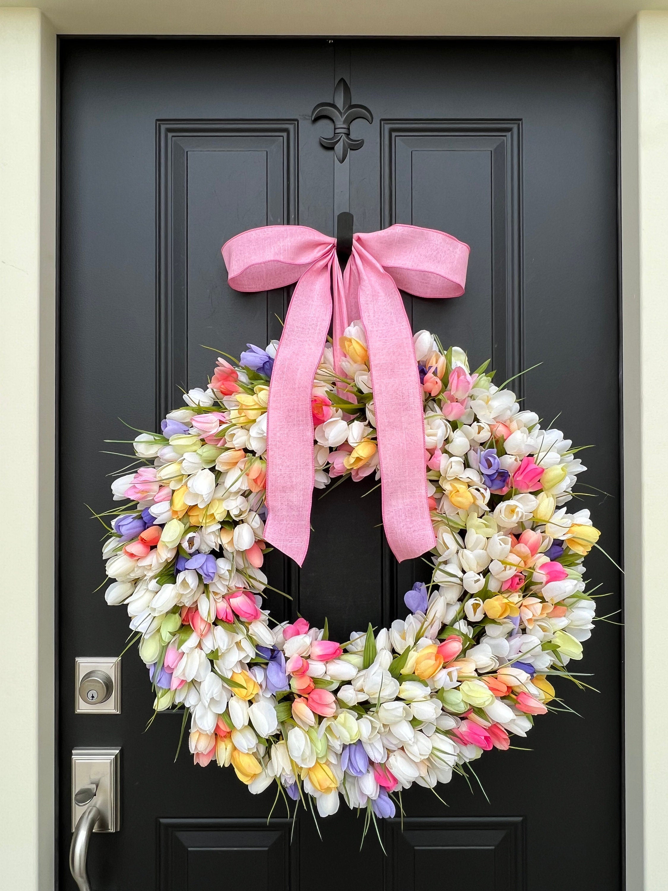 Pastel and Cream Tulip Wreath