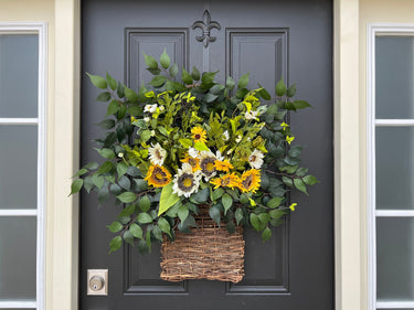 Sunflower Cottage Door Basket - TwoInspireYou