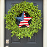 Summer Patriotic Boxwood Wreath with Star - TwoInspireYou