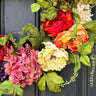 Colorful Bold Garden Wreath with Peonies, Hydrangeas and Dahlias - TwoInspireYou