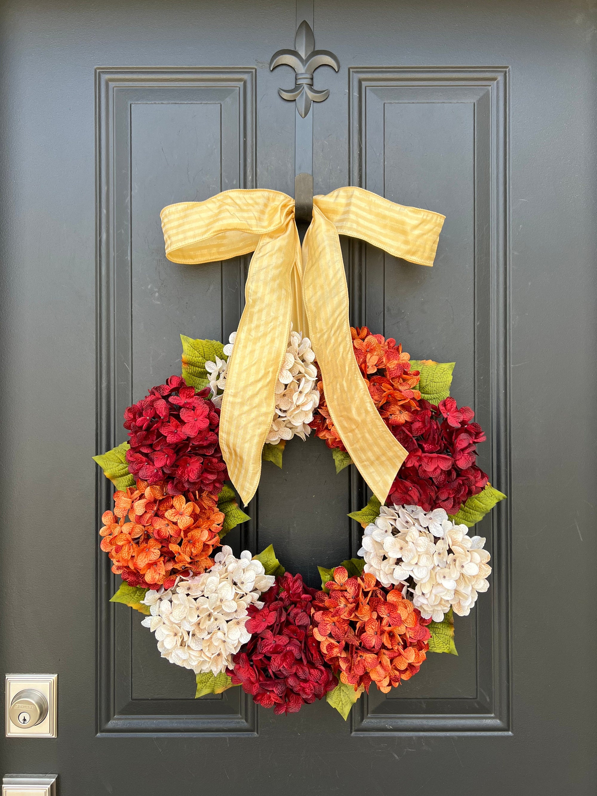 Fall Hydrangea Wreaths for Front Door, Twoinspireyou, Ready to Ship