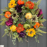 Autumn Wreath with Magnolia, Fern and Gourds - TwoInspireYou