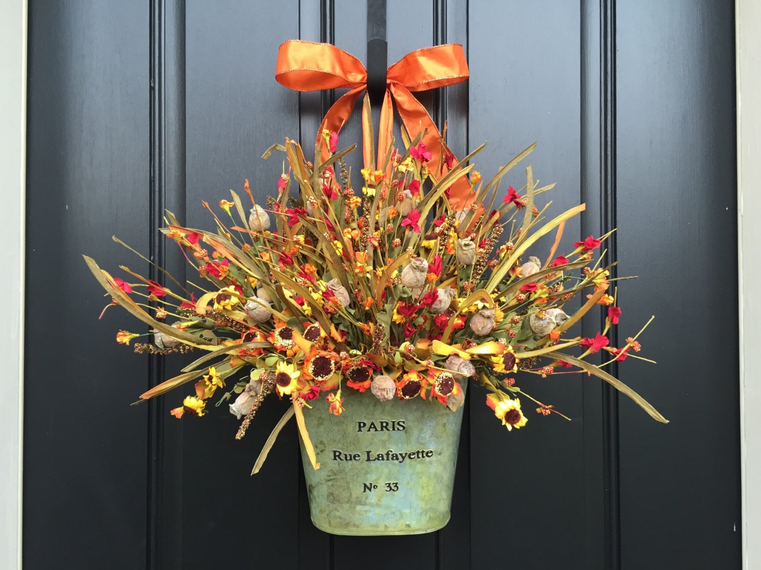 Vintage-Inspired Fall Basket Wreath